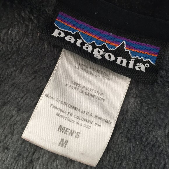 Patagonia Full Zip Fleece Jacket Polartec Black Deep Pile Mens Size Medi… - Picture 3 of 4